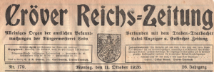 Cröver Reichs-Zeitung 1926