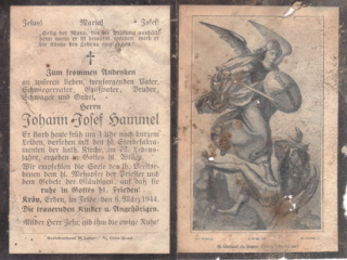 Bidprentje Johann Josef Hammel 1944 (2008)